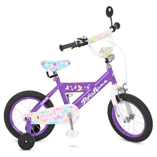 Велосипед детский PROF1 14д. L14132 (1шт) Butterfly 2,сиреневый, звонок,доп.колеса