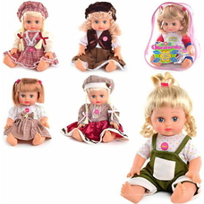 Лялька ОКСАНОЧКА 5139-5140-5055-5056 (36шт) укр, в рюкзаке, 19-24см