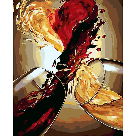 Картина за номерами Strateg ПРЕМІУМ Біле та червоне з лаком розміром 40х50 см SY6325