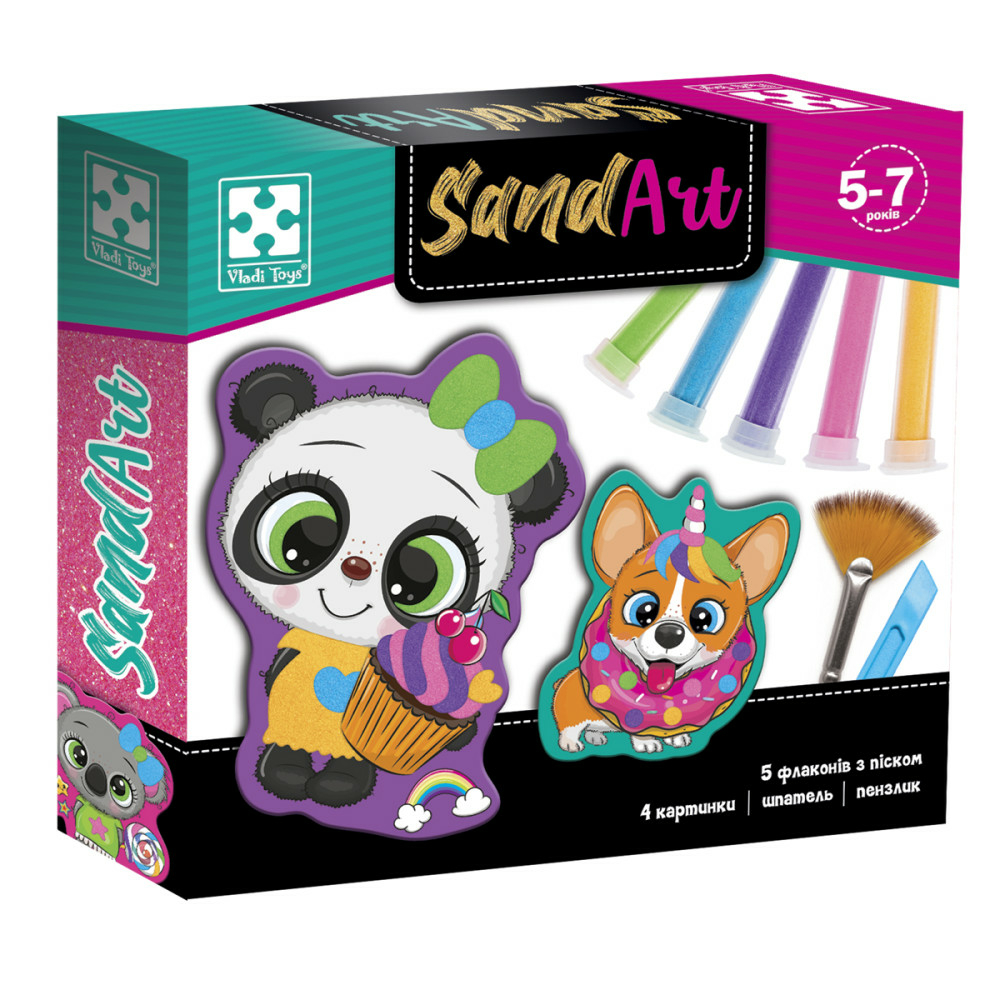 Фото, Видеообзоры набір для творчості з піском "sand art. солодка вечірка" vladi toys vt4501-02